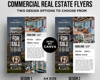 Commercial Property For Sale Flyers | Real Estate Agent Marketing Tool | Commercial Real Estate For Sale Templates | Commercial Listings