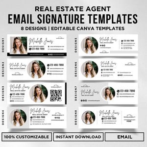 Sjabloonbundel e-mailhandtekening Gmail e-mailhandtekening Vastgoedmarketing professionele e-mailhandtekening Vastgoed e-mailhandtekening Canva