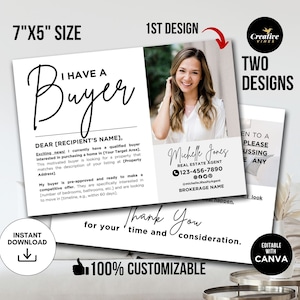 Ich habe Käufer Postkarte Ich habe einen Käufer Postkarte Grundbesitz Postkarte Grundbesitz Mailer, Realtor Faming Postkarte Grundbesitzvermarktung, Canva