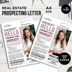 Real estate Introduction Flyer Hello Neighbor Real Estate Real Estate Prospecting Letter, Real Estate Marketing, Prospecting Letter, Canva