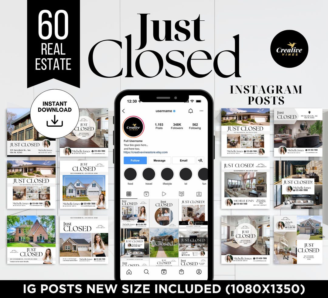 Just Closed Instagram Posts Real Estate Marketing Templates Just Closed ...