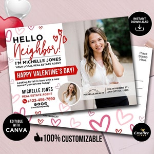 Februar Grundbesitz Valentinstag Postkarte, Valentinstag Postkarte, Realtor Pop By Karte, Grundbesitz Landwirtschaft, Canva