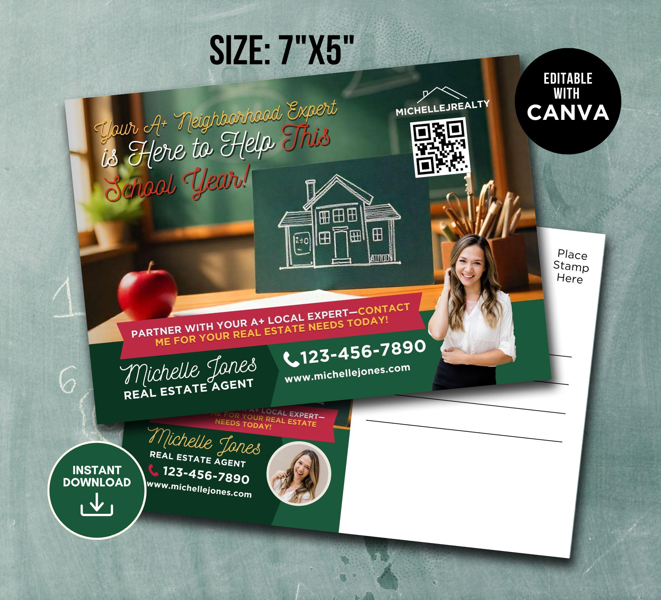 2025 Back to School Postcard Real Estate Back to School Real Estate Postcard Real Estate Marketing Back to School Card Realtor Postcard