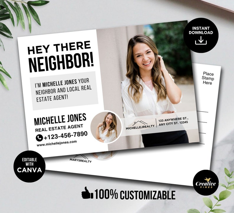 Hello Neighbor, Real Estate Postcard Marketing To Neighborhood, Hello Neighbor Postcard, Farming Your Neighborhood, Neighbor Postcard, Canva, Hello Neighbor, Real Estate Postcard Marketing To Neighborhood, Hello Neighbor Postcard, Farming Your