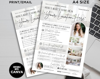 Real Estate Market Update Flyer Real Estate Flyer, Monthly Market Report, Real Estate Market Update Real Estate Market Update Canva Template