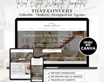Website-Vorlage für Canva, Website-Vorlage für Canva, Canva Website für Makler