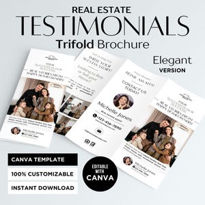 Real Estate Client Testimonials Brochure Template Real Estate Testimonial Template Brochure Real Estate Testimonial Brochure Canva Template