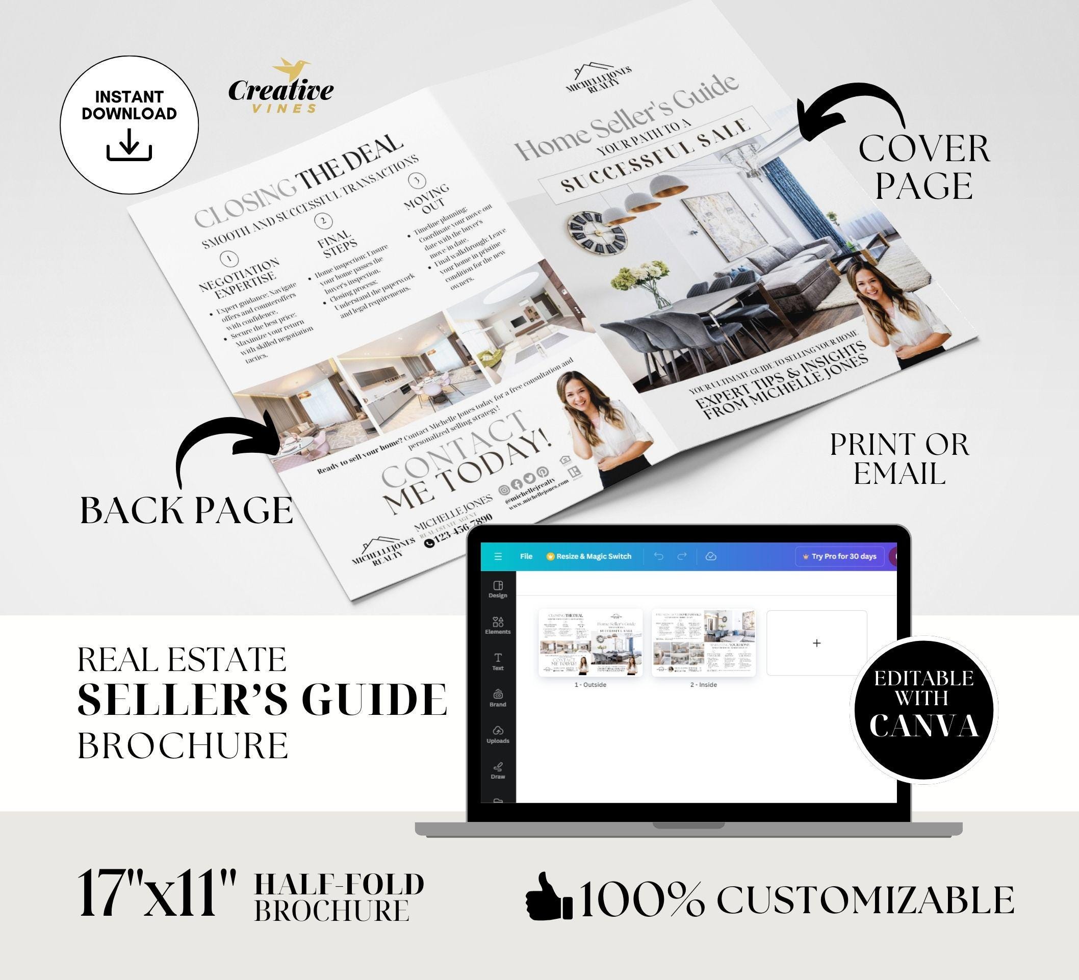 Real Estate Luxury Brochure Bundle Realtor Brochure Buyer Guide Seller ...