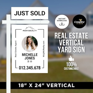 Just Sold Yard Sign with Custom Sign Rider For Sale Yard Sign Open House Yard Sign Real Estate Marketing Just Sold Sign, Property Sign Real