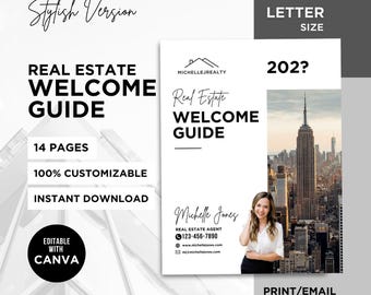 Real Estate New Client Packet Welcome Guide New Client Packet Client Welcome Packet Template New Client Onboarding Welcome Guide Canva