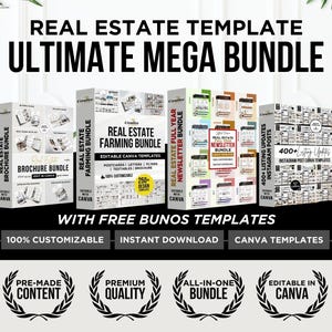 Real Estate Template Bundle Realtor Branding Listing Updates Instagram Posts Full Year Newsletters Bundle Real Estate Brochure Bundle Canva