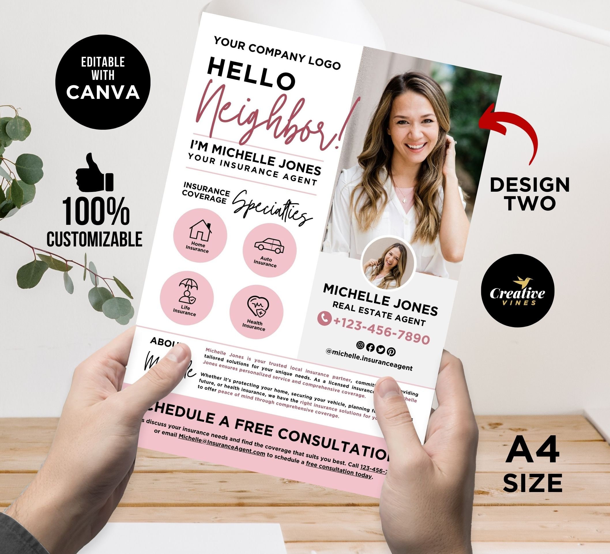Agent Introduction Card Insurance Agent Introduction Flyer Template, Insurance Agent ...