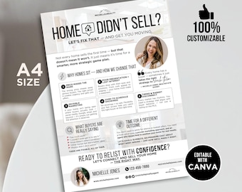 Real Estate Expired Listing Flyer Expired Listing Letter, Real Estate Template, Real Estate Marketing, New Agent Intro New Agent Flyer Canva
