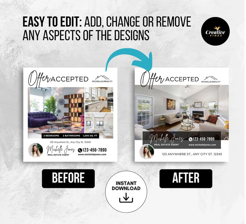 Offer Accepted Real Estate Social Media Posts Instagram Posts & Stories ...