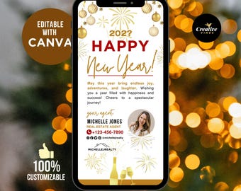 2026 Realtor Happy New Year Text Realtor New Years Textable Realtor New Year Card New Year Real Estate Marketing New Year Realtor Text Canva
