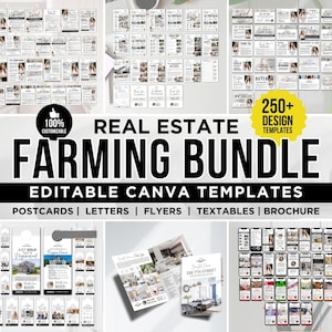 Real Estate Farming Bundle Realtor Marketing, Hello Neighbor, Real Estate Flyer, Real Estate Postcard, Real Estate Template, Editable Canva