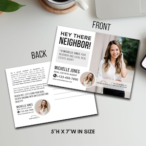 Hello Neighbor, Real Estate Postcard Marketing To Neighborhood, Hello Neighbor Postcard, Farming Your Neighborhood, Neighbor Postcard, Canva