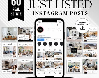 Real Estate Just Listed Instagram Posts Real Estate Instagram Post Real Estate Social Media Template Real Estate Marketing Social Media Post