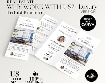 Real Estate Introduction Brochure Why Work With a Realtor Trifold Brochure, Real Estate Brochure, Real Estate Marketing, Agent Intro Flyer