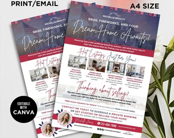 2026 Real Estate Memorial Day Flyer Realtor Memorial Day Realtor Flyer Real Estate Marketing Real Estate Farming Flyer Memorial Day Canva