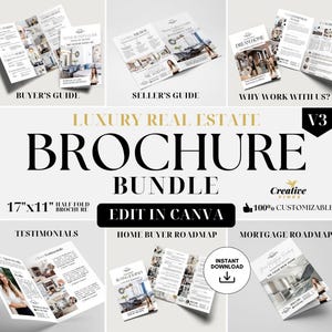Real Estate Brochure Realtor Brochure Templates Buyer Guide Seller Guide Why work with Us Testimonial Home Buyer Roadmap Mortgage Roadmap