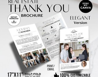 Real Estate Thank you Card Brochure Real Estate Real Estate Thank you Brochure Real Estate Marketing Realtor Marketing Realtor Thank You