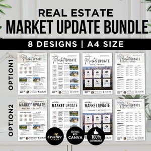 Paquete de folletos de actualizaciones del mercado inmobiliario Marketing inmobiliario moderno Marketing inmobiliario Carta de marketing para agentes inmobiliarios Correo inmobiliario Canva
