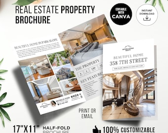 Luxury Property Brochure, Real Estate Half-fold Brochure, For Sale Brochure, Listing Brochure, Open House Brochure, Property Template, Canva
