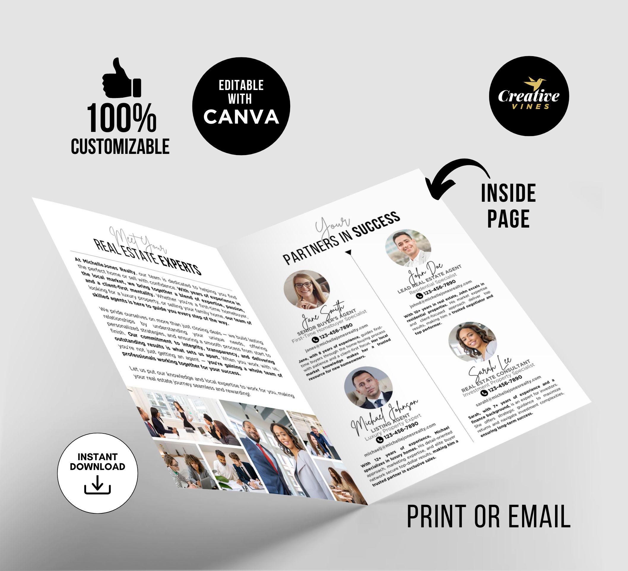 Real Estate Template Agent Bio Brochure Template Real Estate Team Real ...