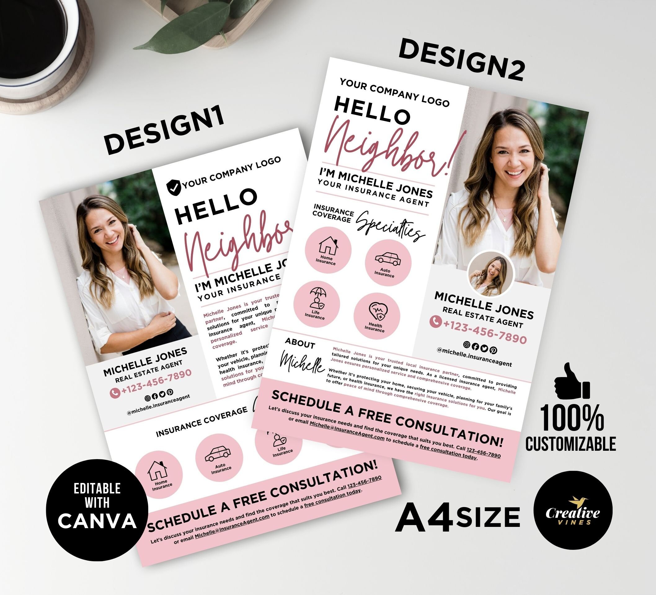 Agent Introduction Card Insurance Agent Introduction Flyer Template, Insurance Agent ...