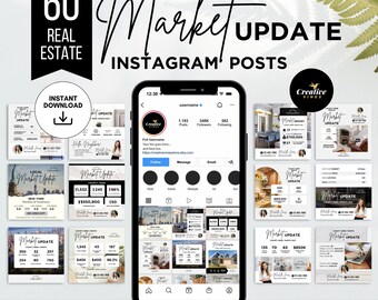 Publications Instagram de mise à jour du marché Publications sur les réseaux sociaux de l'immobilier Marketing immobilier Publications Instagram d'agents immobiliers, mise à jour du marché Lot immobilier