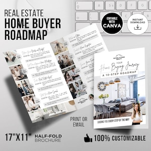 Home Buyer Roadmap Brochure Real Estate Home Buyer Guide Real Estate Marketing Real Estate Home Buyer Guide, Home Buying Process Flyer Canva