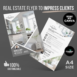 Real Estate Introduction Flyer to Impress Client Real Estate Marketing, Boost Sales and Impress Clients Luxury Realtor Flyer Canva Templates