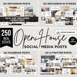250 Open House Social Media Posts Real Estate Open House Instagram Posts & Stories Open House Facebook Posts Open House X Twitter Post Canva