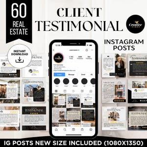 Luxus Kunden Testimonials Instagram Posts Kunden Bewertungen Instagram Post Kunden Testimonial Objekt Marketing Canva Template