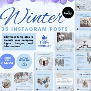 2026 Real Estate Winter Instagram-berichten Vastgoed Sociale media Canva-sjablonen Kerstmarketingsjablonen Vakantie Vastgoed Canva