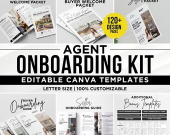 Realtor Onboarding Kit Editable Canva Bundle, Luxury Realtor Client Experience Bundle Template, Real Estate Buyer & Seller Welcome Packet