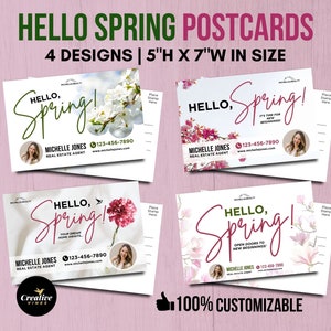 Frühling Postkarte, Frühling Postkarte, Realtor Postkarte, Frühlingsgrundbesitz, Real Realtor Farming Postkarten, Canva Templates