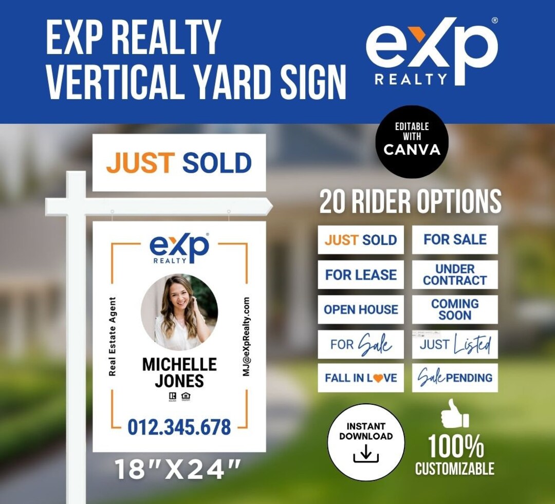 Exp Realty Yard Sign Real Estate Yard Sign Template for Sale Sign EXP