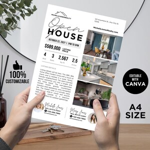 Co-branded Open House Flyer Vorlage Verkauf von Canva Template für offenes Haus Verkaufen Canva Template für offenes Haus Verkaufen Canva Flyer