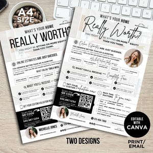 Home Value Marketing Flyer, Real Estate Marketing, CMA Flyer Template, Realtor Flyer Template, Editable Real Estate Flyer, Canva Templates