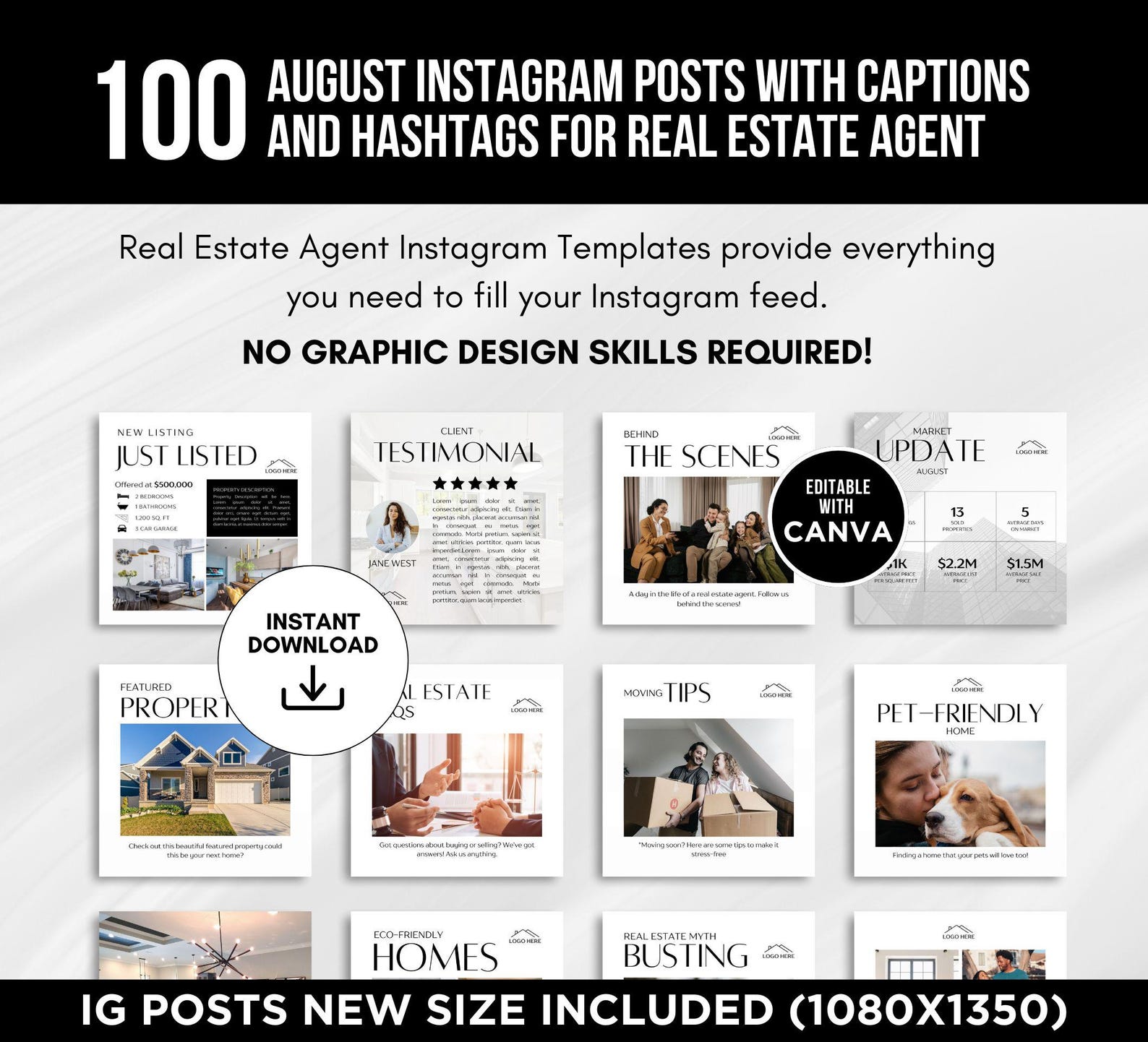 2026 Real Estate August Instagram Posts Social Media Post Real Estate ...