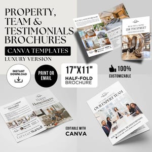 Real Estate Brochure Property Brochure Team Real Estate Brochure Testimonials Template Agent Bio Real Estate Template Brochure open house