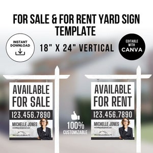 Real Estate Yard Sign For Sale Yard Sign For Rent Yard Sign templates For Rent Signage Canva For Sale Sign For Sale Sign For Rent Yard Sign