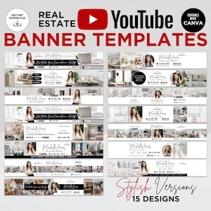 DIY-Immobilien YouTube-Banner Vorlage, YouTube-Banner Canva Vorlage YouTube-Branding für Realtor, Canva YouTube-Banner Vorlage, Canva