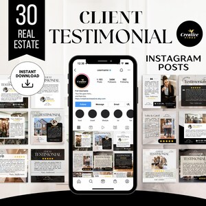 Luxus Kunden Testimonials Instagram Posts Kunden Bewertungen Instagram Post Kunden Testimonial Objekt Marketing Canva Template