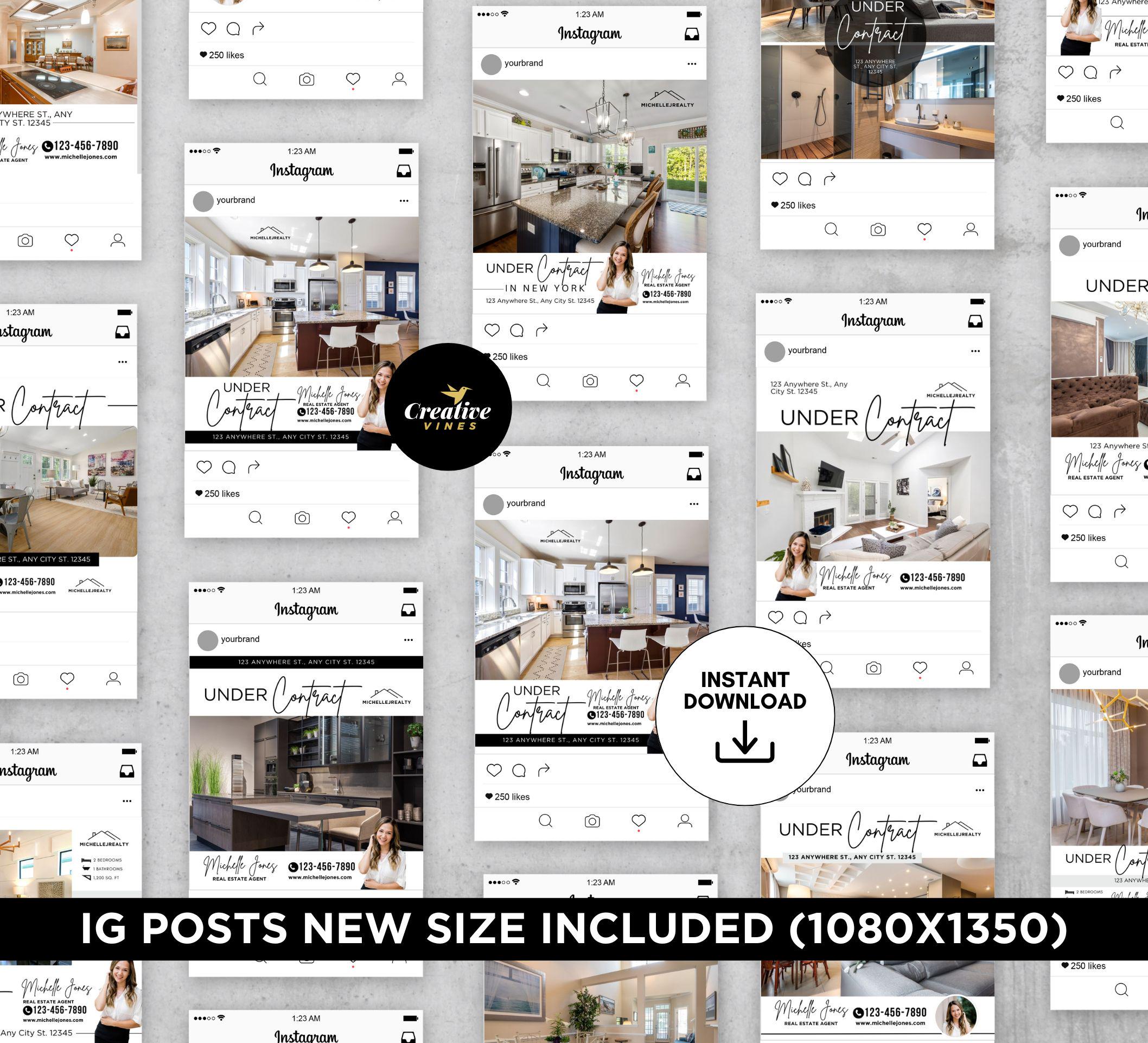 Under Contract Instagram Posts Bundle Real Estate Under Contract ...