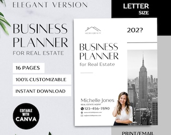 Real Estate Business Planner 2026 Real Estate Agent Elegant Version Real Estate Marketing Realtor Business Plan Real Estate Business Plan