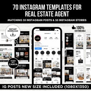 70 Real Estate Instagram Posts and Stories Social Media Posts Real Estate Instagram Posts Real Estate Marketing Listing Updates Canva