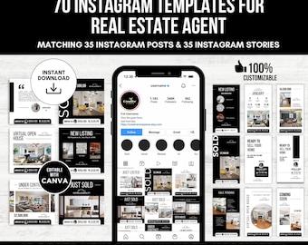 70 Real Estate Instagram Posts and Stories Social Media Posts Real Estate Instagram Posts Real Estate Marketing Listing Updates Canva